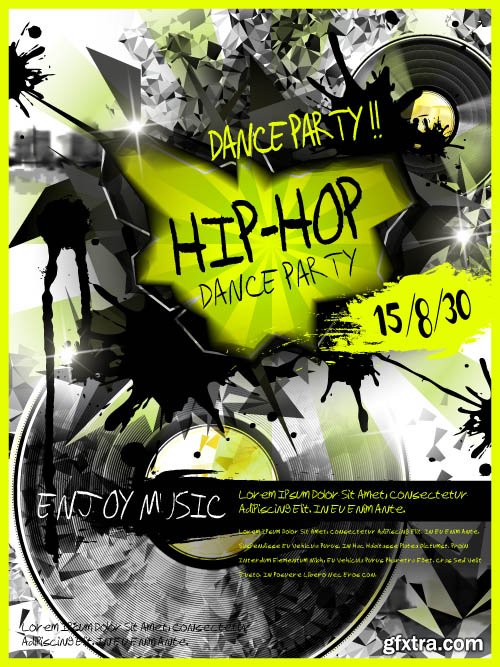 Advertising poster summer party and music vector