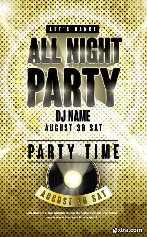 Advertising poster summer party and music vector