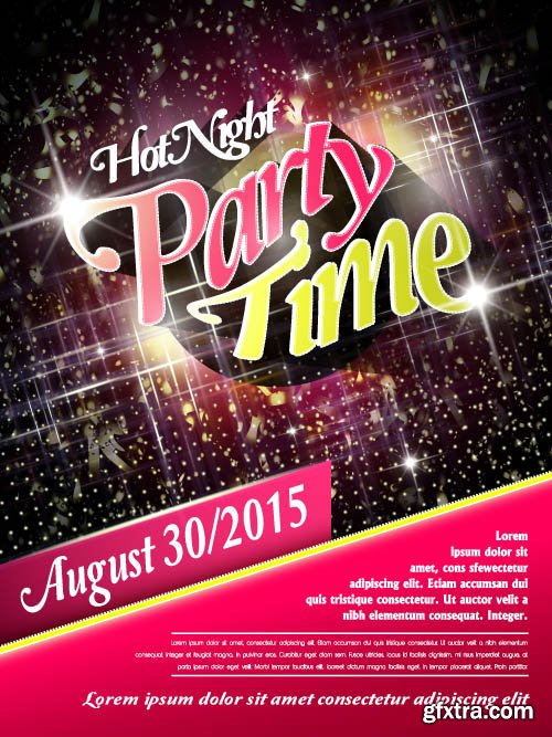 Advertising poster summer party and music vector