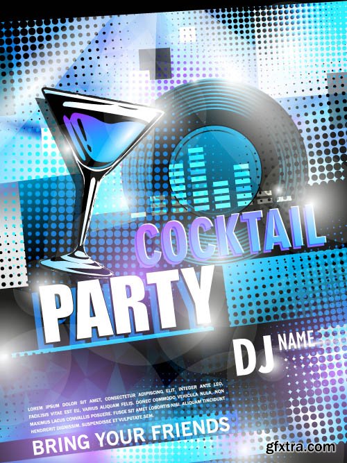 Advertising poster summer party and music vector