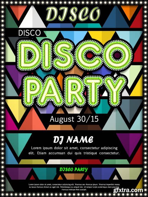 Advertising poster summer party and music vector