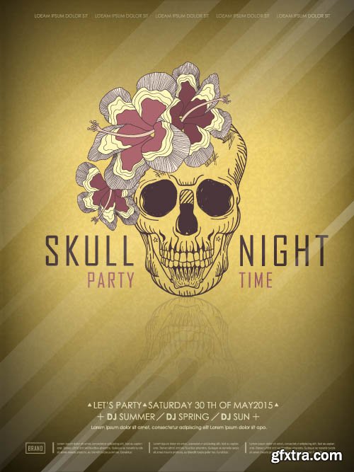 Advertising poster summer party and music vector