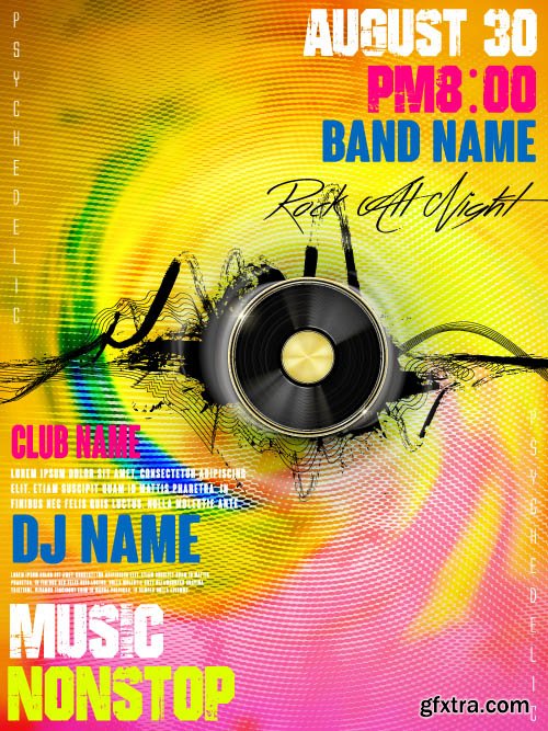 Advertising poster summer party and music vector