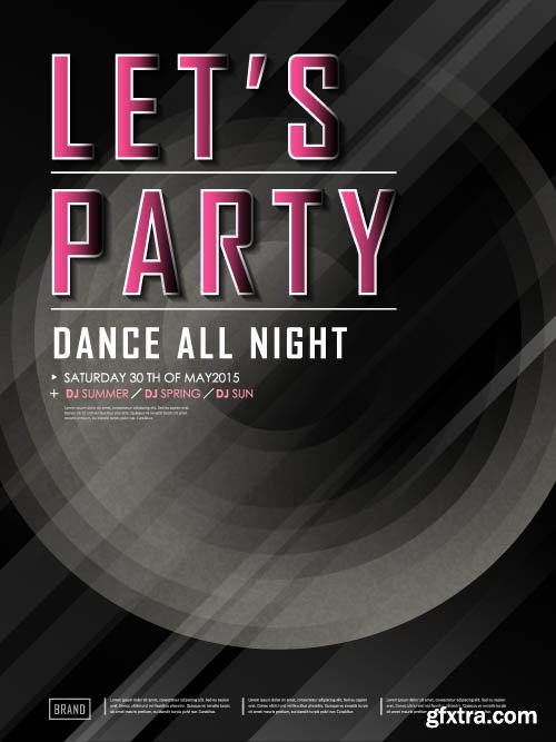 Advertising poster summer party and music vector