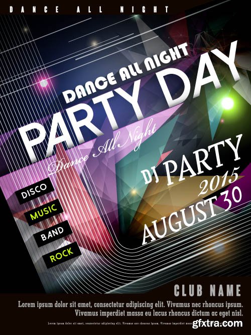 Advertising poster summer party and music vector