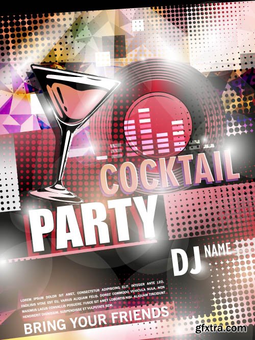 Advertising poster summer party and music vector