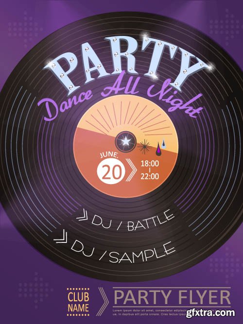 Advertising poster summer party and music vector