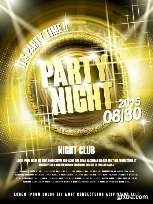 Advertising poster summer party and music vector