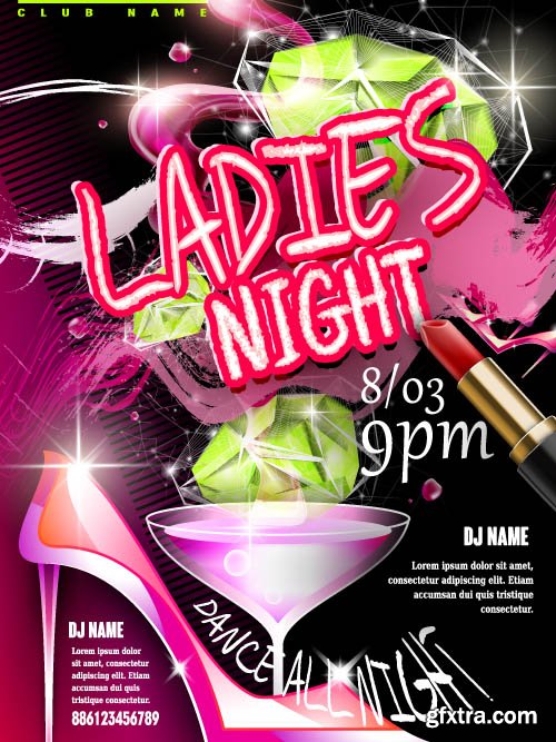 Advertising poster summer party and music vector