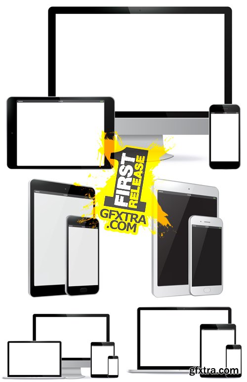 Computer Screens and Tablet Vector Set