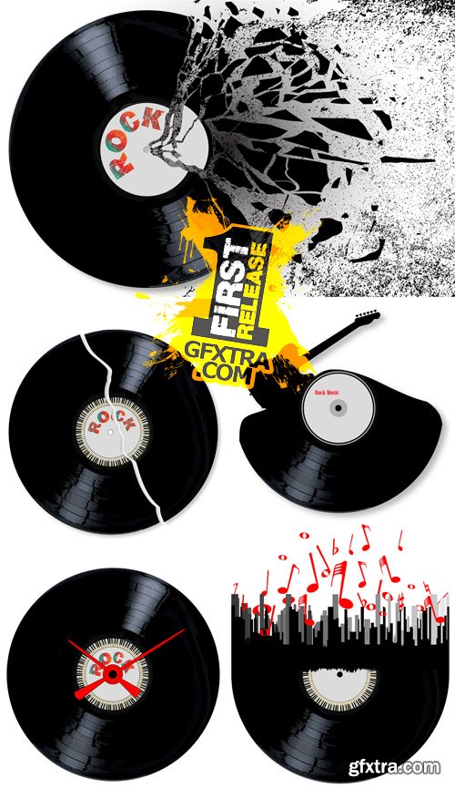 Rock Records Vector Set