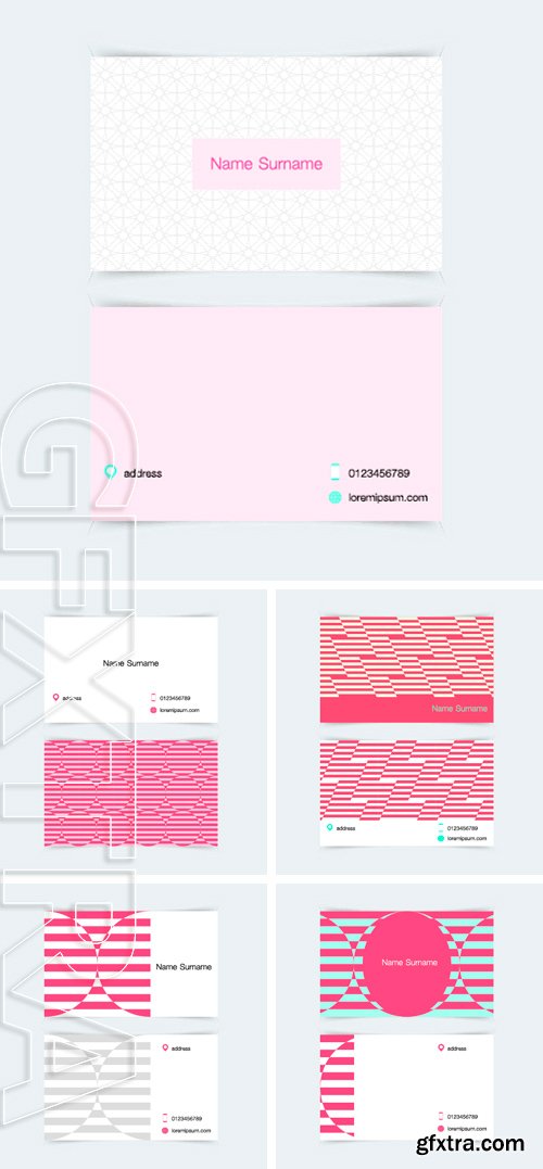 Stock Vectors - Business card template with simple pattern background. Vector illustration