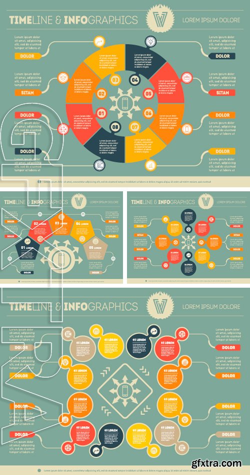 Stock Vectors - Business concept. Vector infographic of technology or education process. Part of the report with logo and icons set