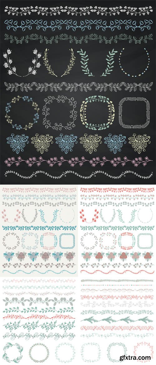 Hand Sketched Seamless Borders and Frames Set 2 Hand Sketched Seamless Borders and Frames Set 2