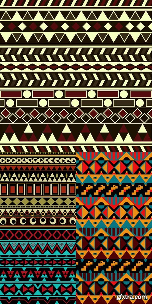 5 Tribal Background Vector Set
