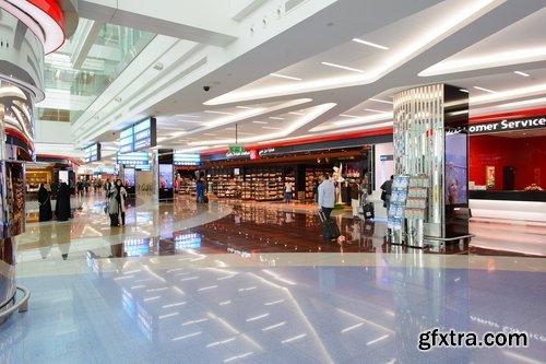 Collection interior of the airport building airplane airliner airfield Dubai 25 HQ Jpeg