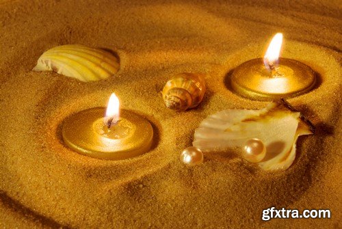 Candles in the sand