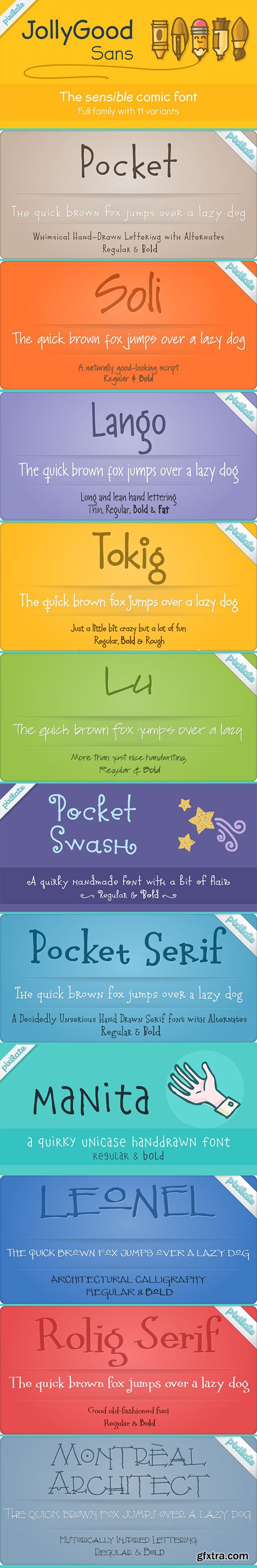 Pixilate - All 12 Typefaces 37xOTF $375