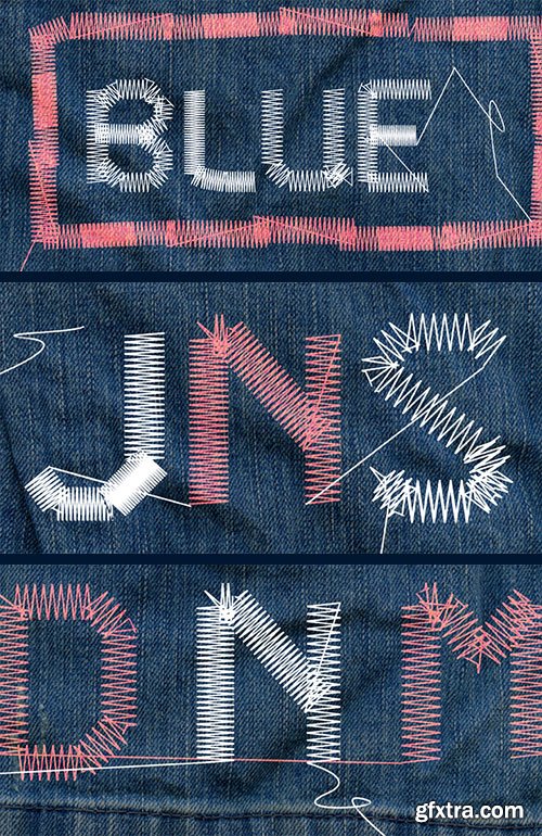 PT Sewed - Font for T-shirt Designs &amp; Headlines about Jeans