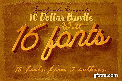10 Dollar Bundle vol.4 &ndash; 16 Custom Fonts!