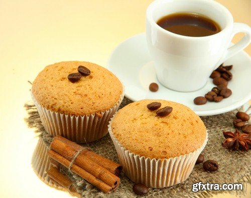 Cup of coffee and a muffin