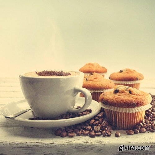 Cup of coffee and a muffin