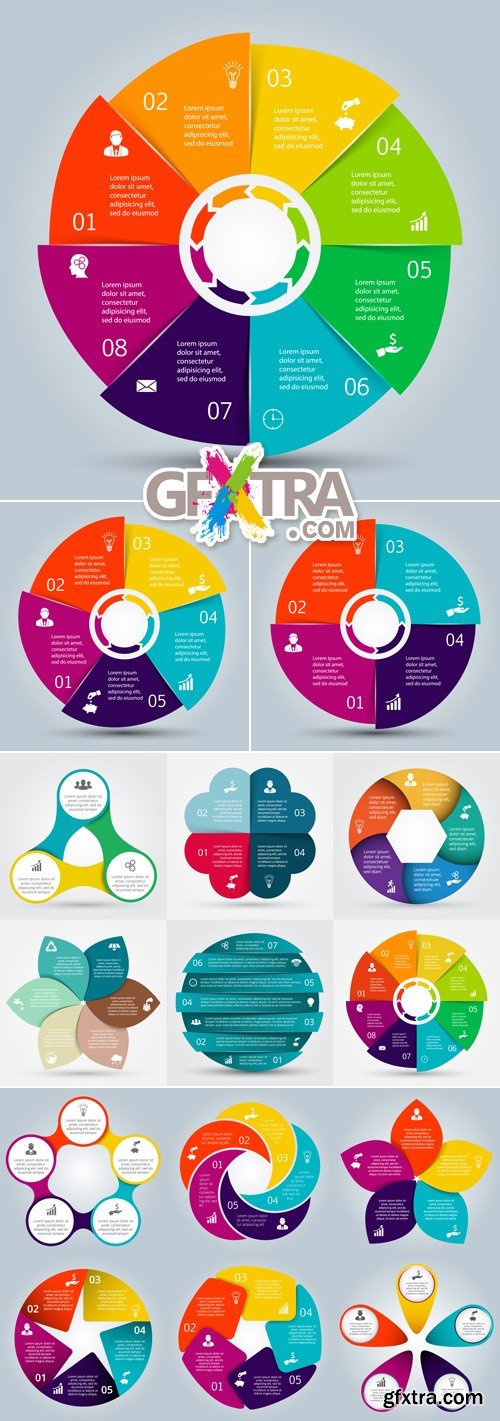Circle Infographic Templates Vector