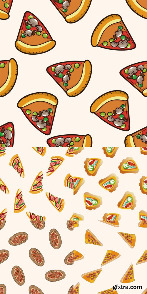 5 Pizza Patterns Vector Set 2 5 Pizza Patterns Vector Set 2