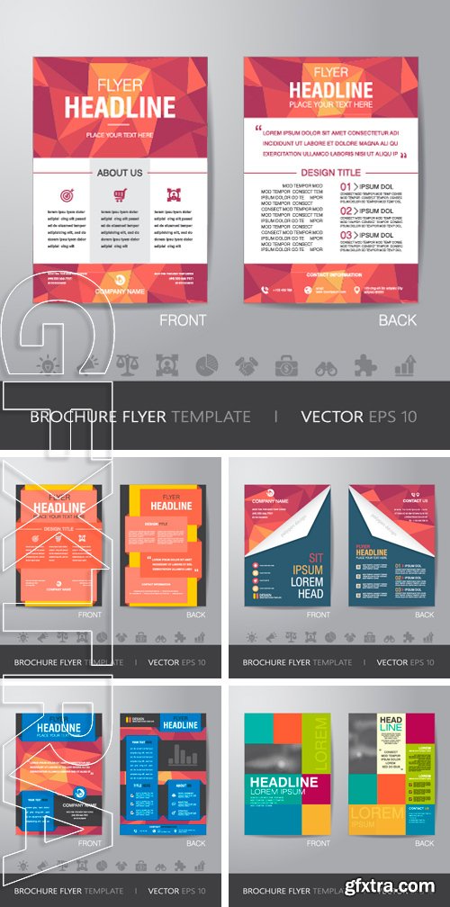 Stock Vectors - Corporate brochure flyer design layout template in size, with bleed, vector