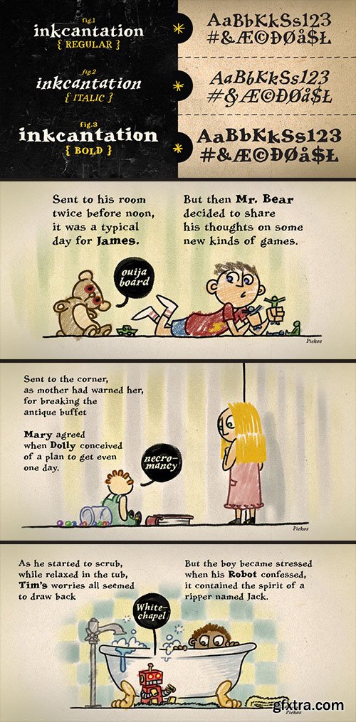 Inkcantation BB - NEW Hand-Drawn Serif Font Family 3xOTF Inkcantation BB - NEW Hand-Drawn Serif Font Family 3xOTF