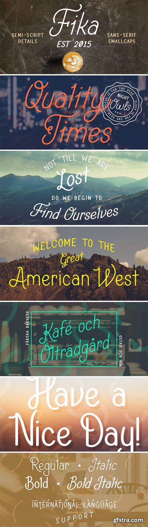 Fika - A Warm &amp; Fresh Semi-Script Font 4xOTF $40