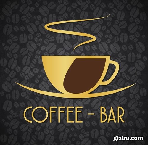 Collection of vector image as background menu banner poster flyer restaurant coffee 25 Eps