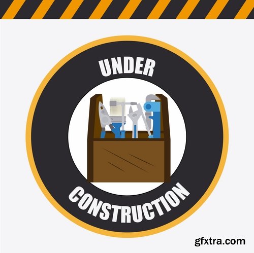 Collection of vector image building tool construction sign banner poster flyer 25 EPS