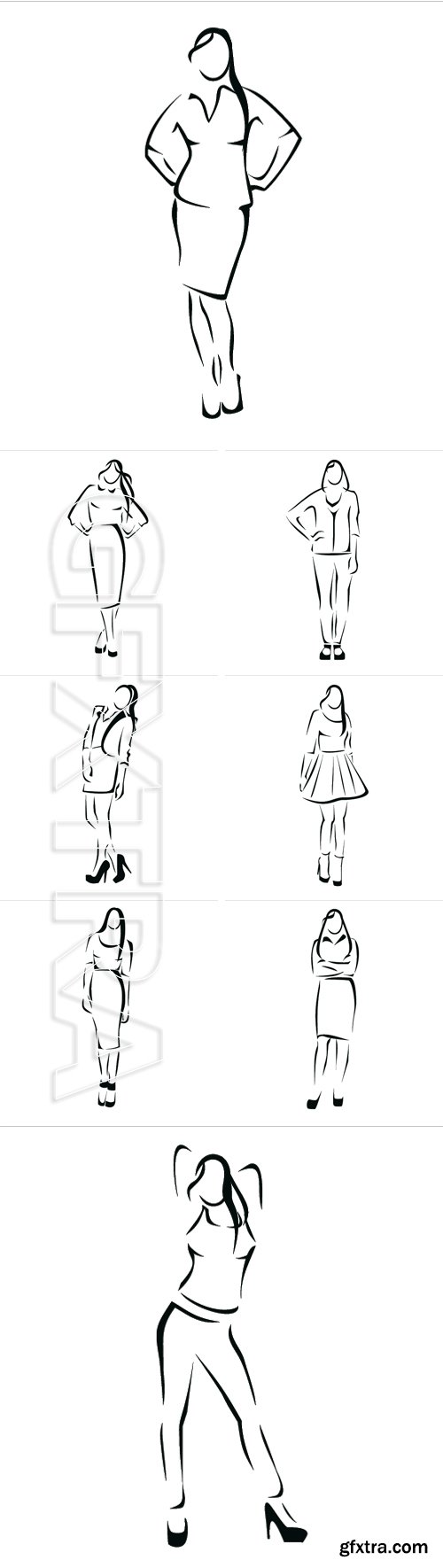 Stock Vectors - Vector silhouette of a woman