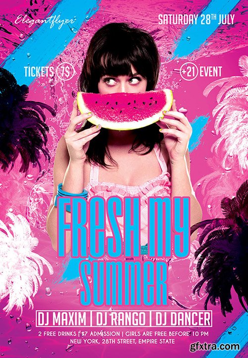 Fresh My Summer Flyer PSD Template + Facebook Cover