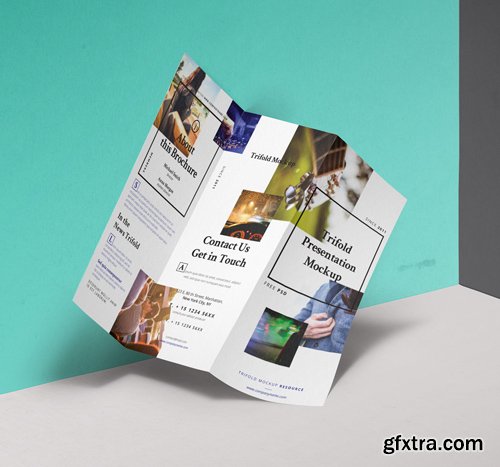 Psd Tri Fold Mockup Template Vol 8