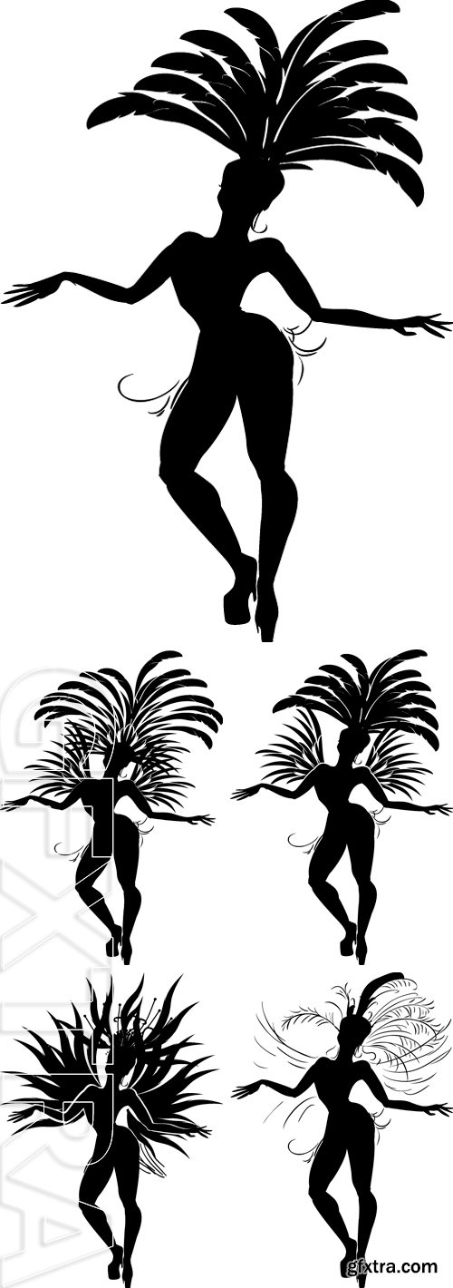 Stock Vectors - Silhouette of samba dancer