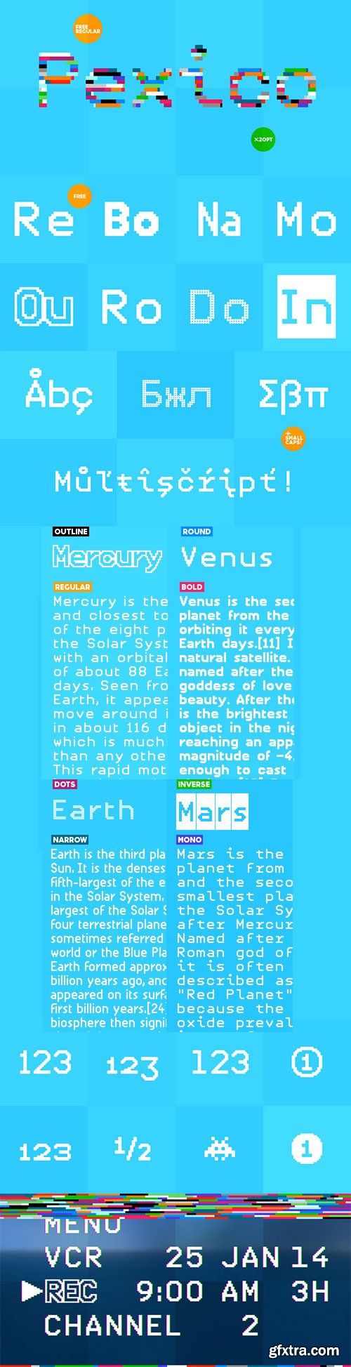 Pexico - 10x14 Grid Pixel Typeface 20pt 8xOTF