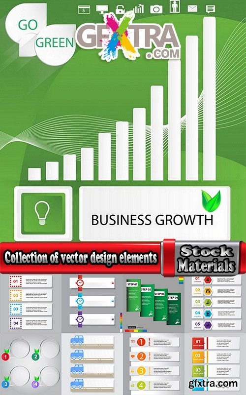 Collection of vector design elements picture web template banner business infographics 25 EPS