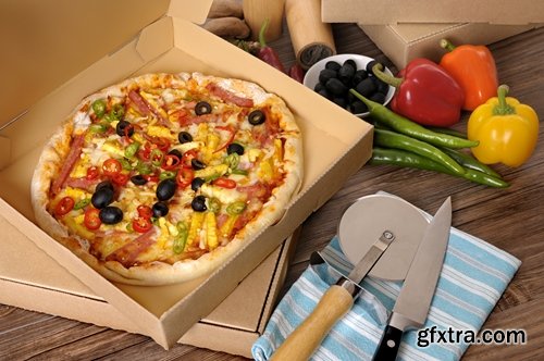 Collection of pizza in the box pizza delivery courier 25 HQ Jpeg