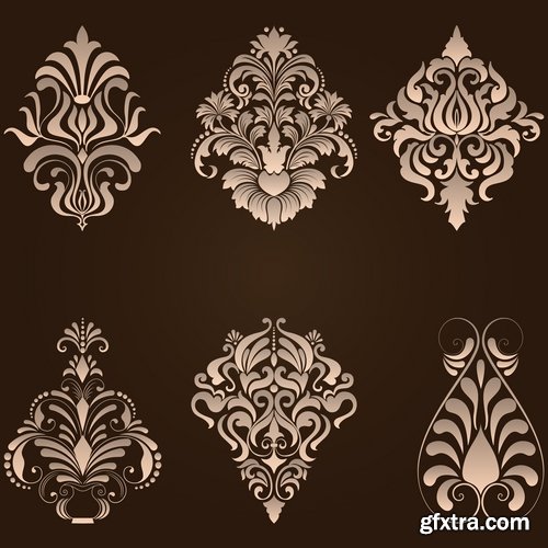 Collection of vector image calligraphic elements vintage design element coat of arms emblem # 11-25 EPS