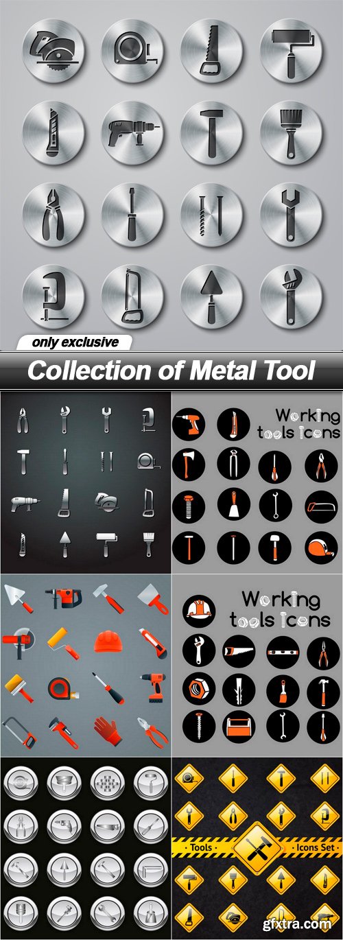 Collection of Metal Tool - 7 EPS