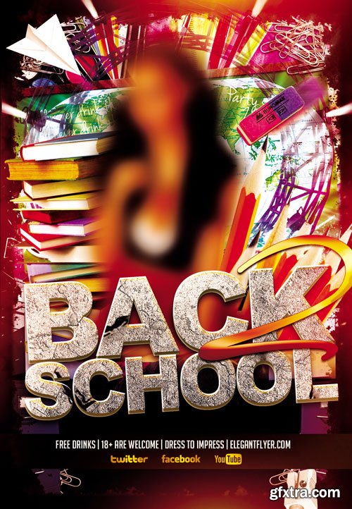 Back to School &ndash; Flyer PSD Template + Facebook Cover