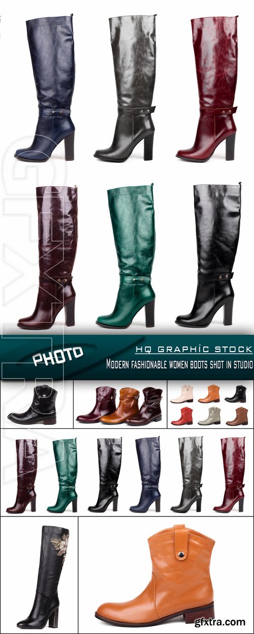 Stock Photo - Modern fashionable women boots shot in studio