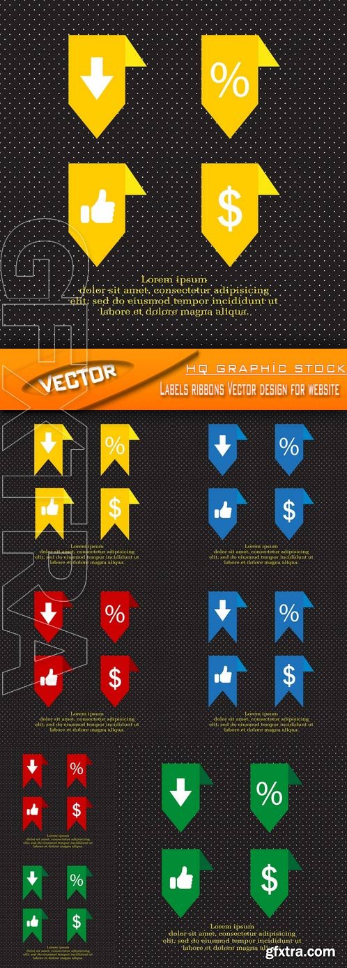Stock Vector - Labels ribbons Vector design for website