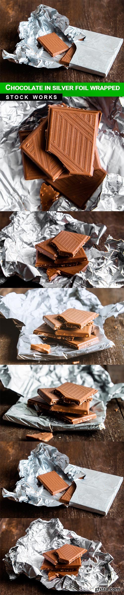 Chocolate in silver foil wrapped - 6 UHQ JPEG