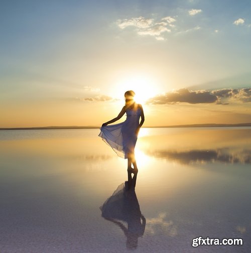 Collection girl woman dancing on the water sea stranded beach dress 25 HQ Jpeg