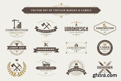 Vintage logos badges and labels vector