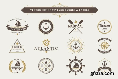 Vintage logos badges and labels vector