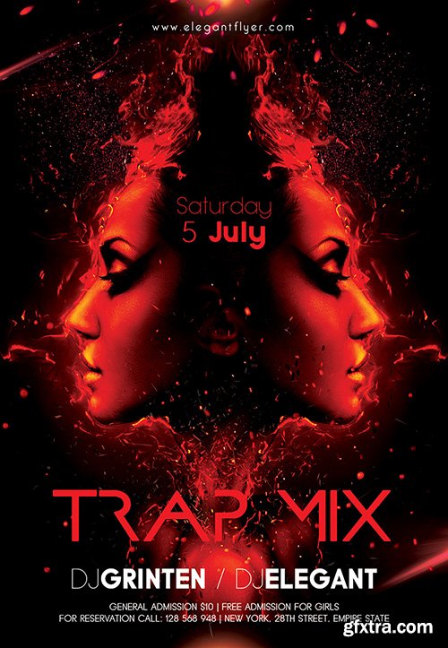 Trap Mix Flyer PSD Template Facebook Cover GFxtra